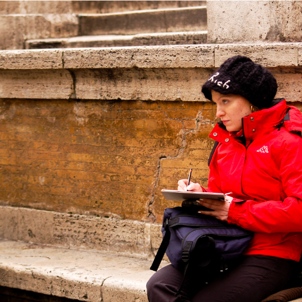 Winter putdoor sketching in Rome Italya Yulia A Korneva