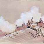 piedmont landscape watercolor different wine