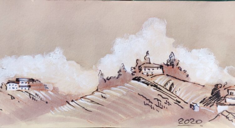 piedmont landscape watercolor different wine