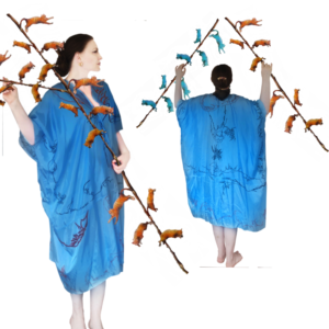 Art2Wear Kimono edition abito tunica azzurro